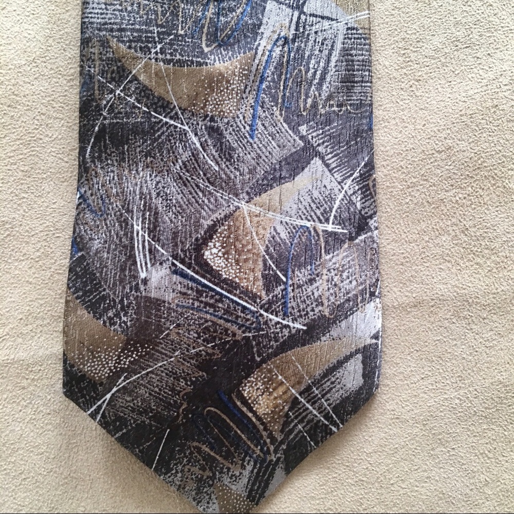 David Taylor Gray Pattern Tie - Picture 2 of 5